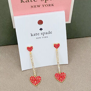 kate spade Pave Diamond Heart Earrings